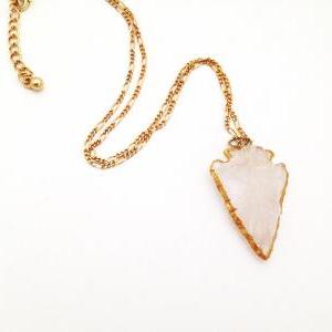 Gold Lined Arrowhead Necklace