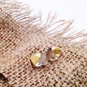 Gold Dipped Herkimer Diamond Earrings