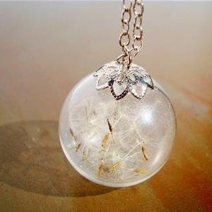 Lucky Large Glass Orb Wishing Necklace