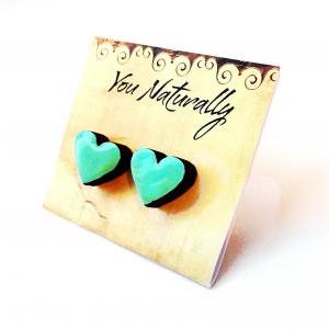 Mint Heart Earrings