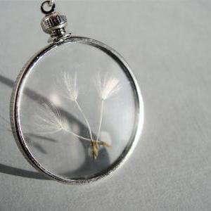 Three Wishes Glass Pendant Necklace.