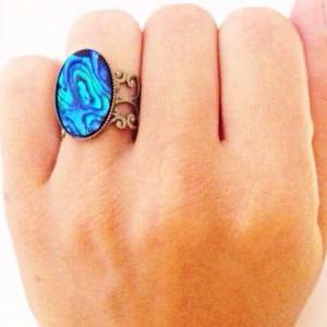Abalone Shell Adjustable Ring