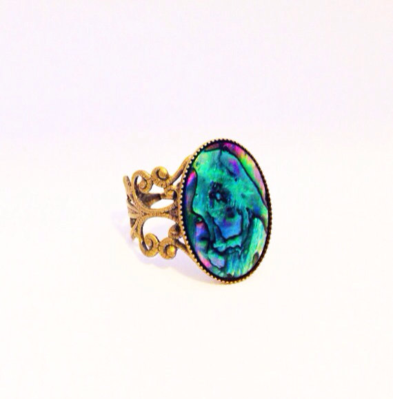 Abalone Shell Adjustable Ring
